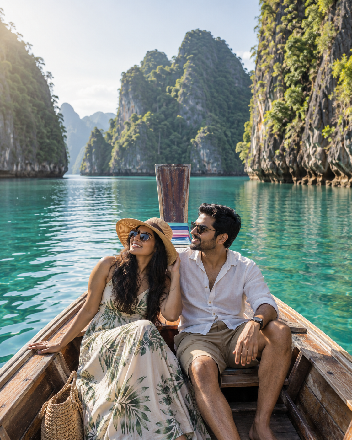 Travellers enjoying a scenic holiday