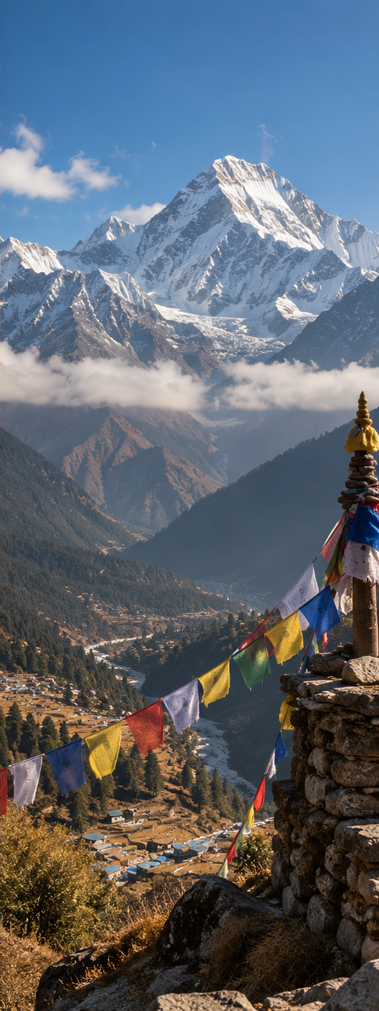 Himalayan mountain landscape in Nepal